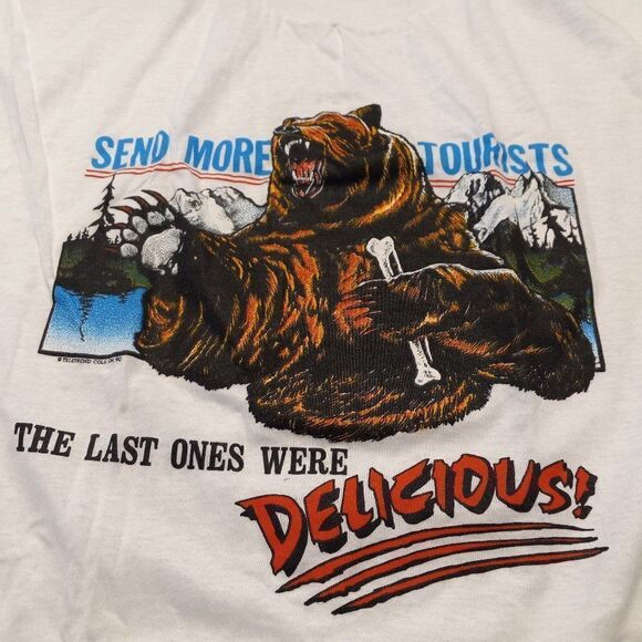 Vintage Bear graphic Single Stitched T-shirt - Picture 1 of 8